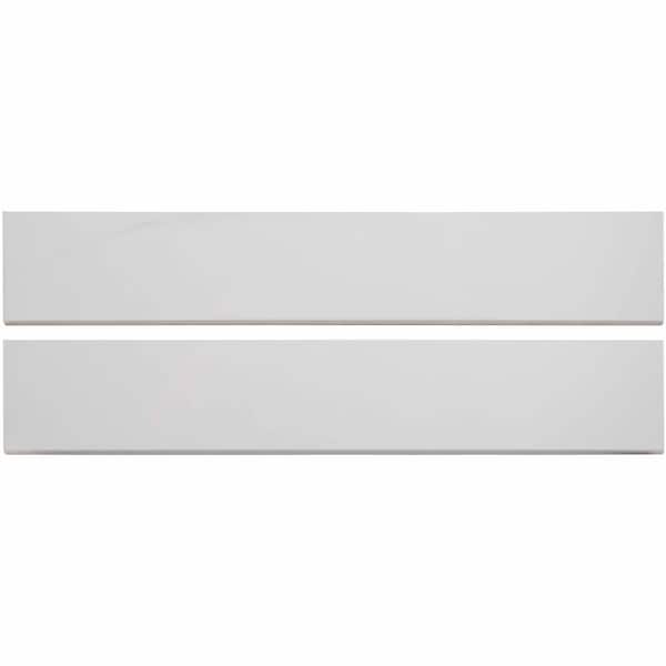 Aria Bianco Bullnose 3 In. X 18 In. Polished Porcelain Wall Tile, 25PK